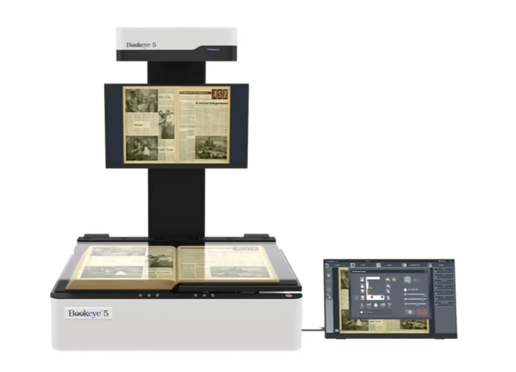 Un scanner A1+ de livre très facile d'utilisation doté d'une résolution haute définition. Le modèle adapté à une utilisation régulière et intensive. Livres et documents. Positionnement des documents à plat avec vitre plate pour une plus grande surface de numérisation. Plateaux compensateur pour préservation optimal des ouvrages fragiles ou épais jusqu'à 25 cm.
